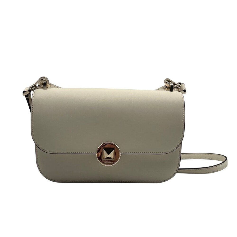 Kate Spade White Leather Adurey Flap Crossbody Bag